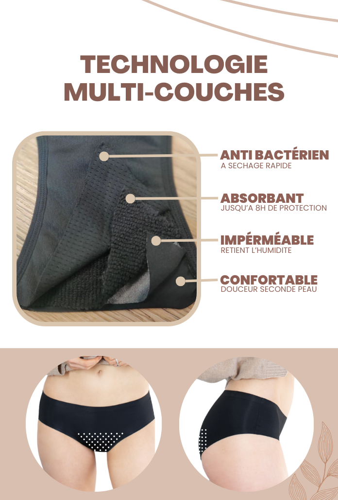 ADO - Culotte Menstruelle INVISIBLE Rouge