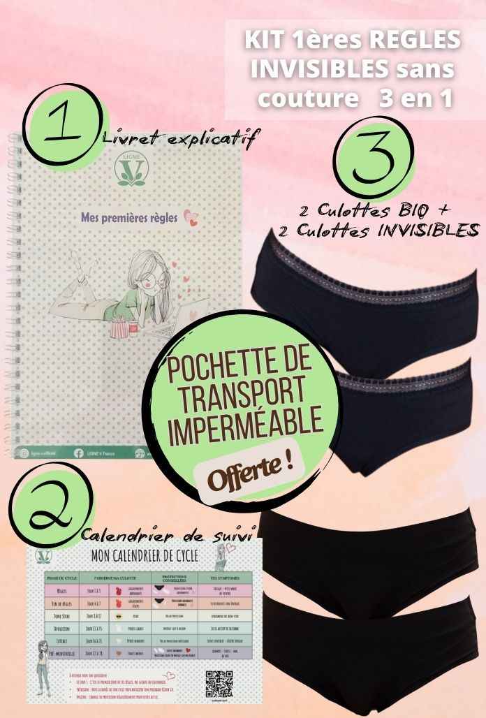 ADO - Kit Premières Règles BIO et INVISIBLE sans couture