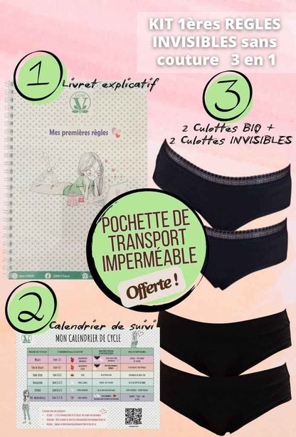 ADO - Kit Premières Règles BIO et INVISIBLE sans couture