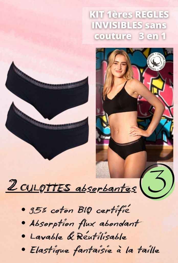 ADO - Kit Premières Règles BIO et INVISIBLE sans couture