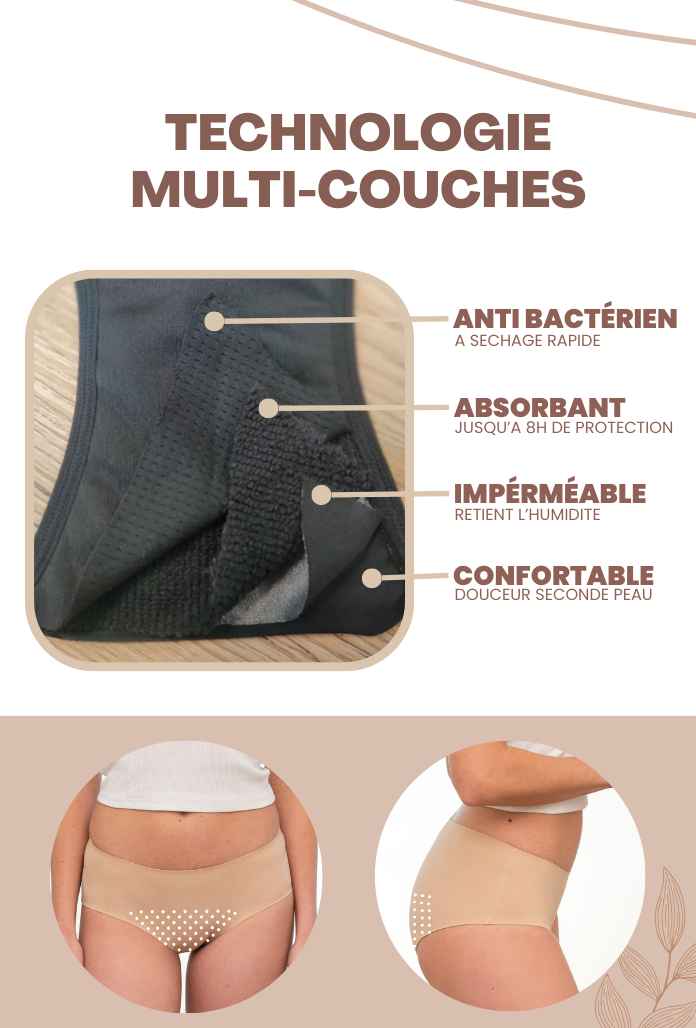 ADO - Culotte Menstruelle INVISIBLE Peau