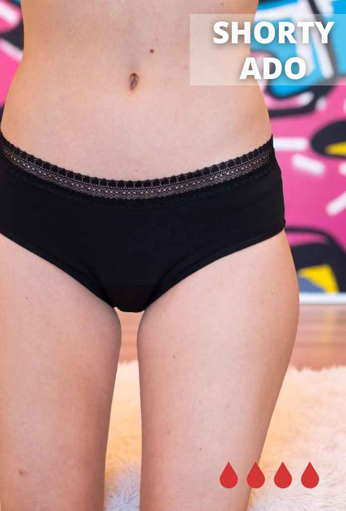 ADO - Shorty Menstruel Taille Basse COTON BIO