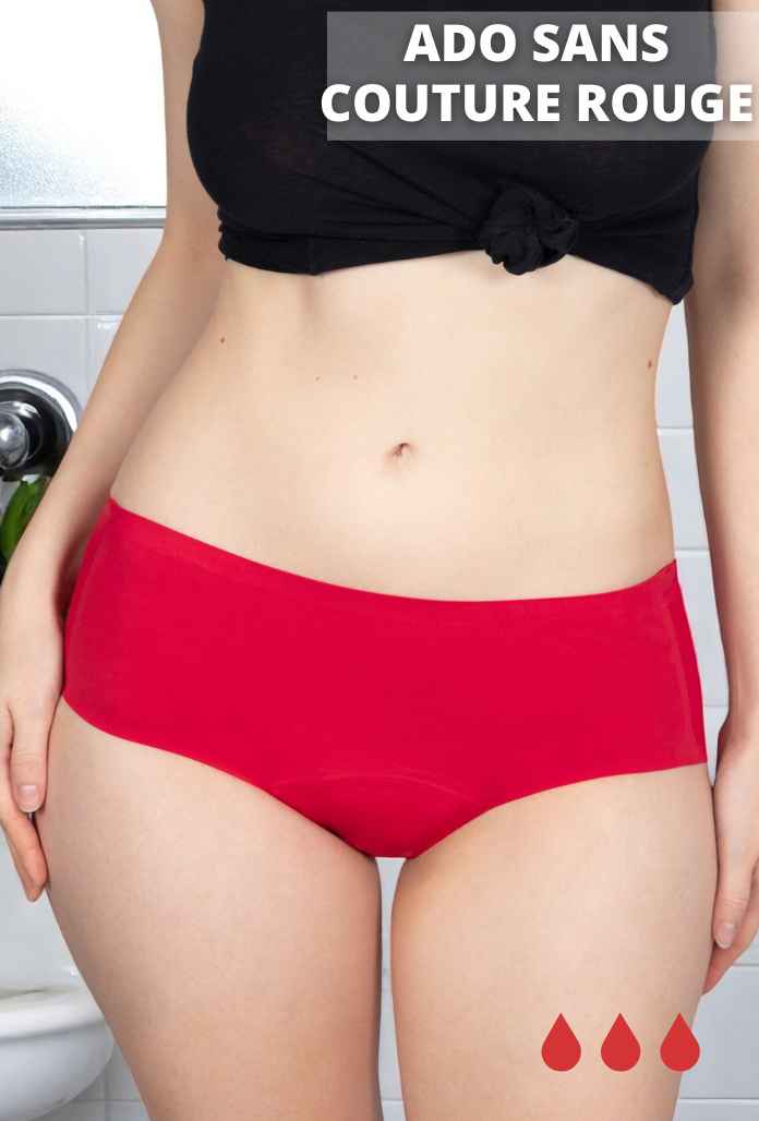 ADO - Culotte Menstruelle INVISIBLE Rouge