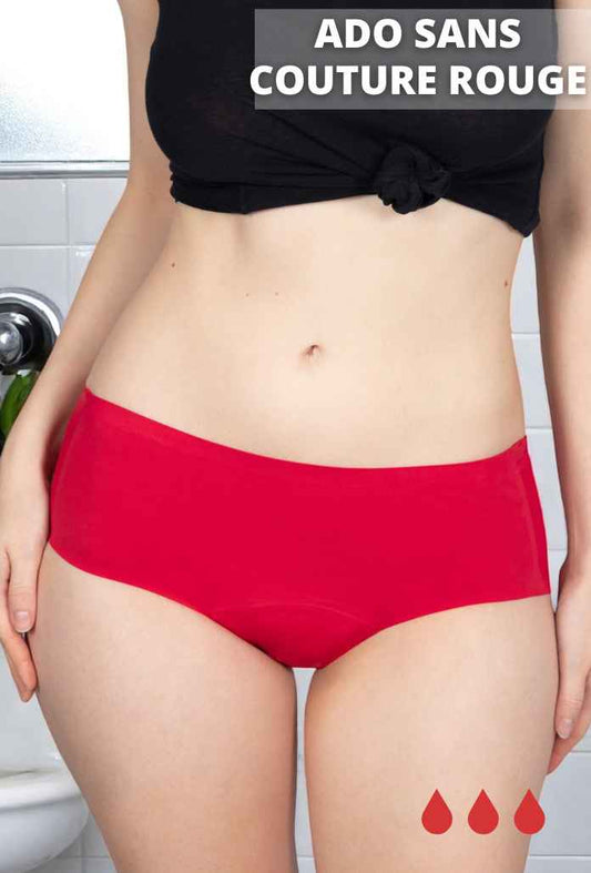 ADO - Culotte Menstruelle INVISIBLE Rouge