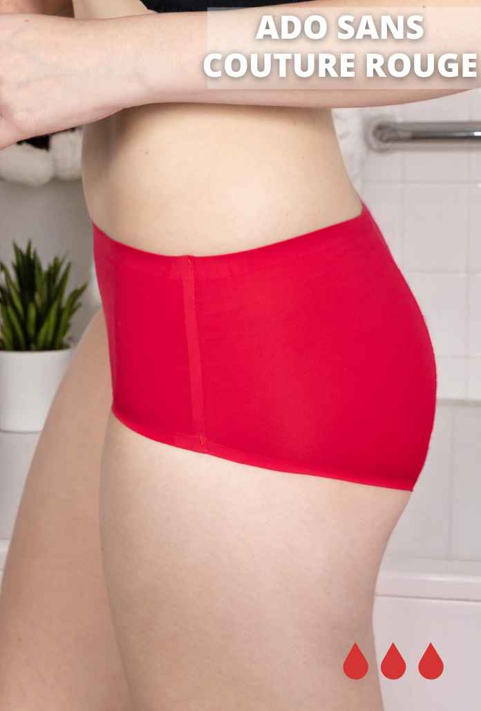 ADO - Culotte Menstruelle INVISIBLE Rouge