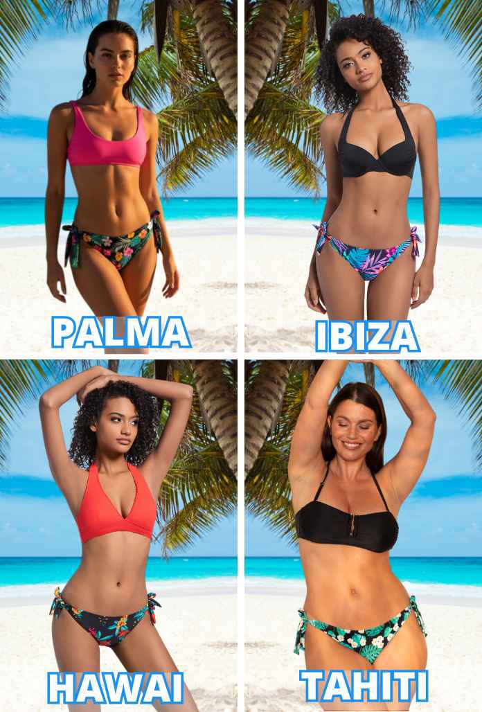 BAS de Maillot de Bain Menstruel - BIKINI Imprimé PALMA