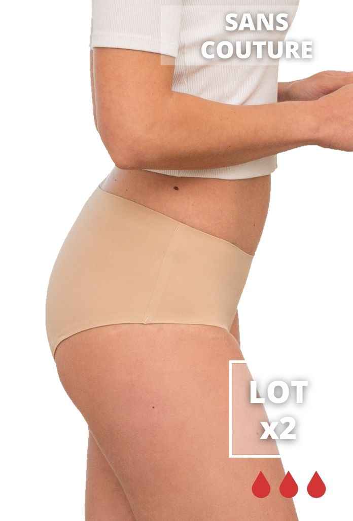 LOT de 2 - Culottes INVISIBLES Peau