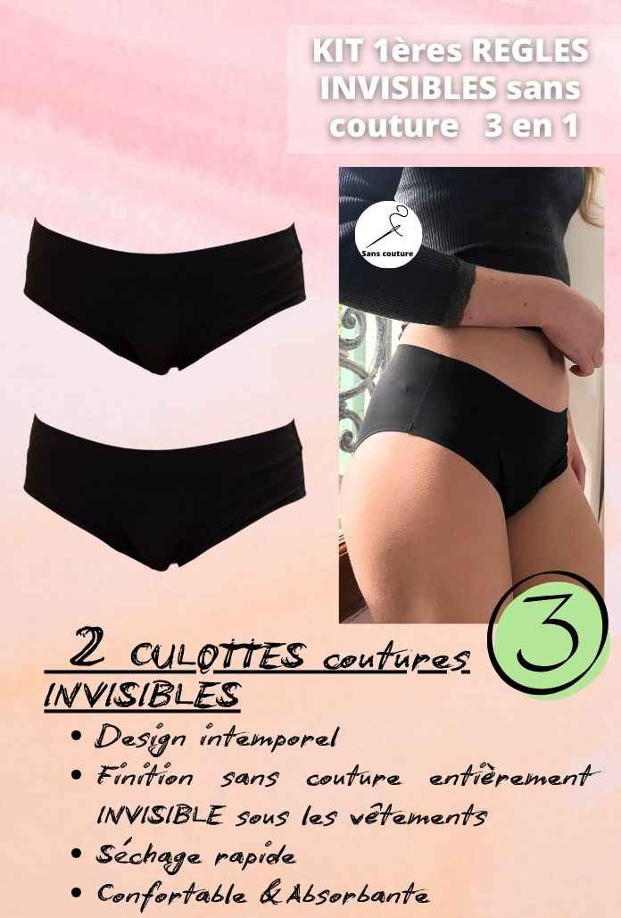 ADO - Kit Premières Règles BIO et INVISIBLE sans couture