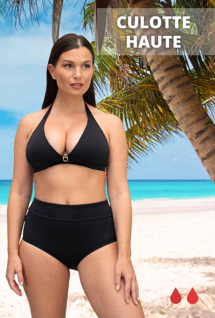 BAS de Maillot de bain Menstruel - Culotte Haute Imprimé BLUEMOON