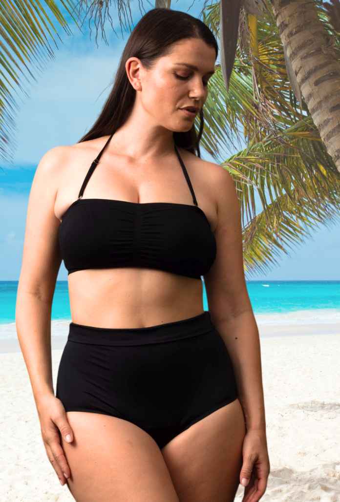 BAS de Maillot de bain Menstruel - Culotte Haute UNI NOIR