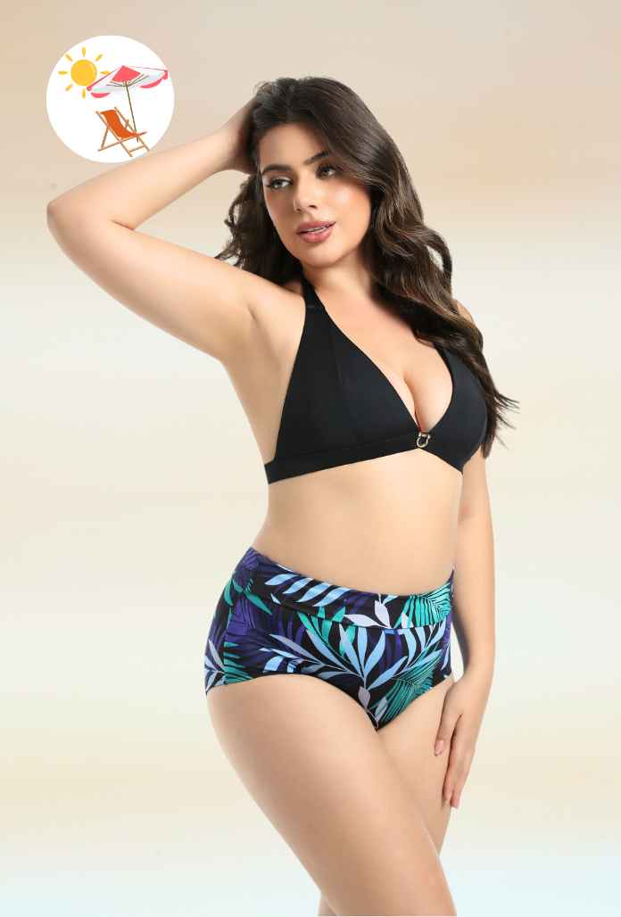 BAS de Maillot de bain Menstruel - Culotte Haute Imprimé BLUEMOON