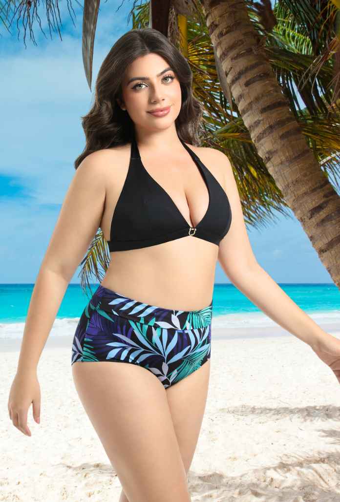 BAS de Maillot de bain Menstruel - Culotte Haute Imprimé BLUEMOON