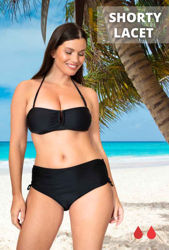 Bas de Maillot de Bain Menstruel - SHORTY A LACET