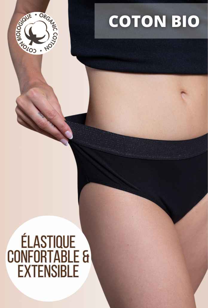 LOT de 2 - Culottes Menstruelles Sport COTON BIO