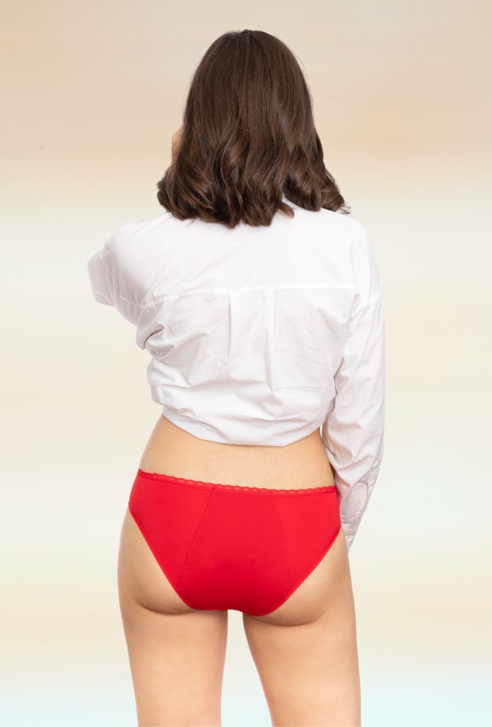 Culotte Menstruelle Taille Basse Rouge