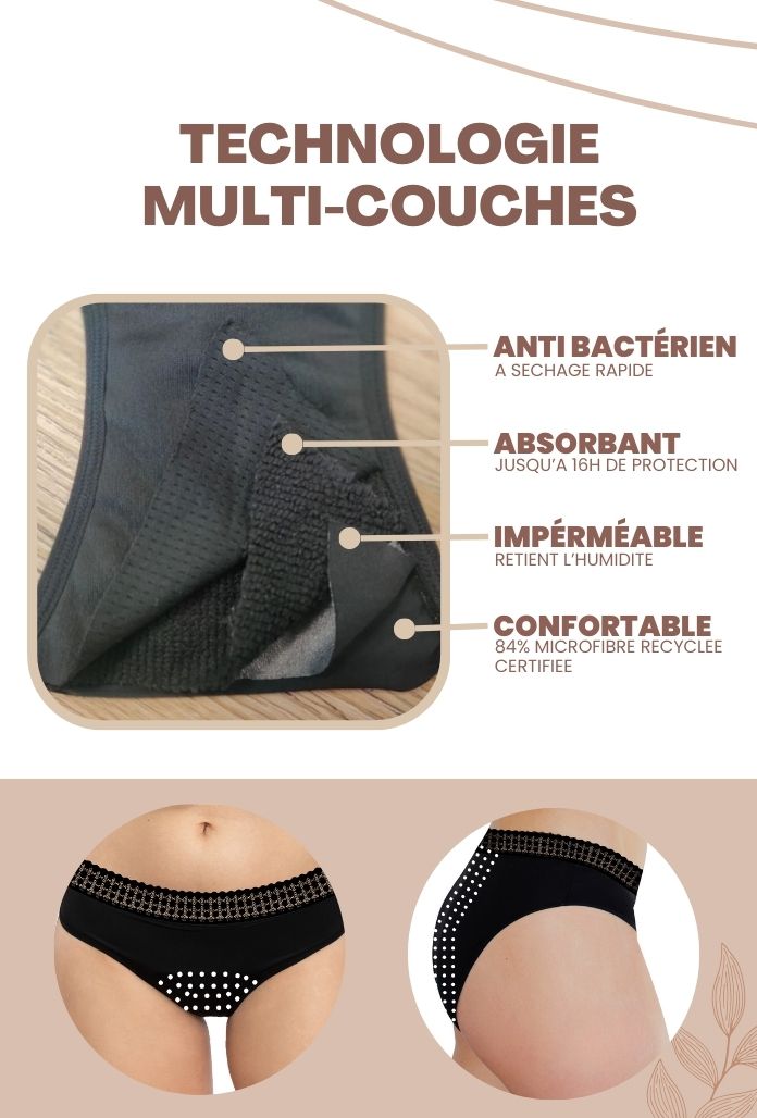 LOT de 3 - Culottes Menstruelles ULTRA ABSORBANTES